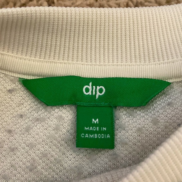 Women’s dip white crop top with sleeves - Picture 3 of 3